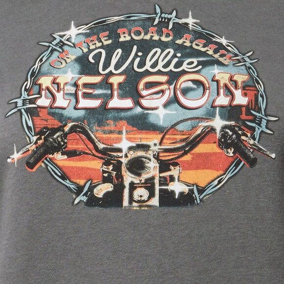 Torrid Hoodie Sweatshirt 1X Willie Nelson Grey Pullover Fleece Top Plus Size New - Picture 2 of 4